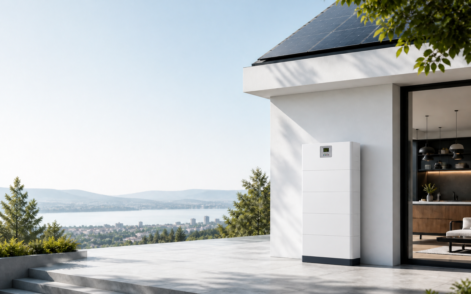 Modern solar home with a KEZHUN residential energy storage system